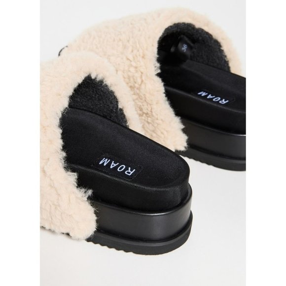 Roam NWT Fuzzy Platform Nudefaux Shearling Sz 37 - Picture 4 of 9